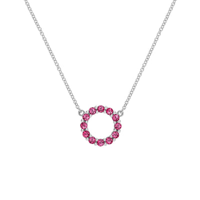 1.20TCW Round Open Circle Moissanite July Birthstone Necklace