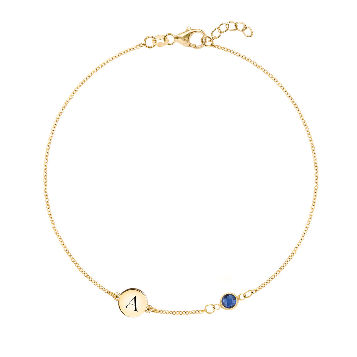 0.25CT Round Cut Customized Moissanite September Birthstone Bracelet