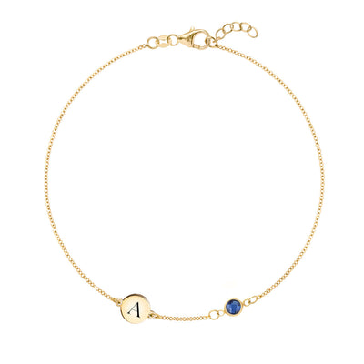 0.25CT Round Cut Customized Moissanite September Birthstone Bracelet