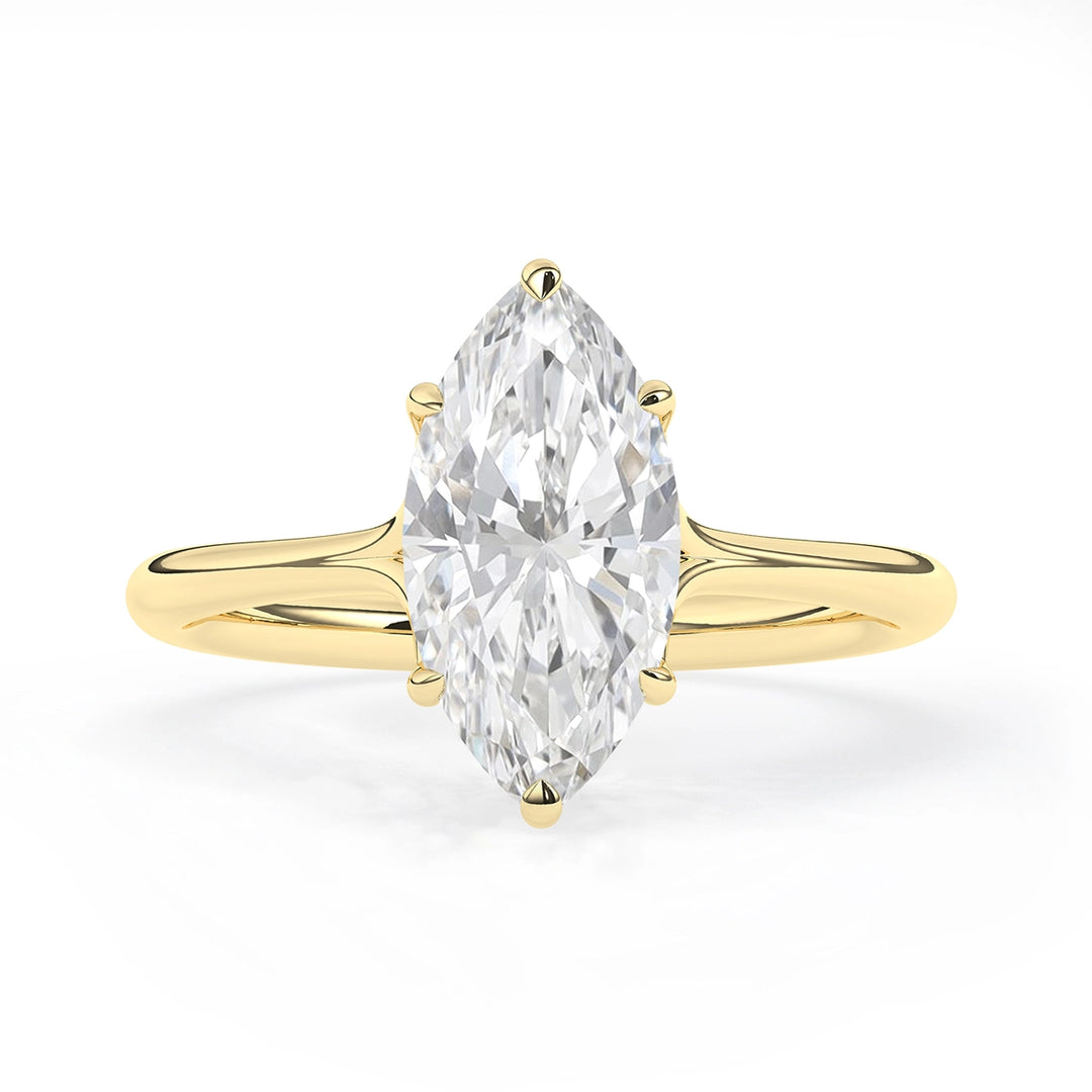 2.0CT Marquise Cut Hidden Halo Split Shank Moissanite Engagement Ring