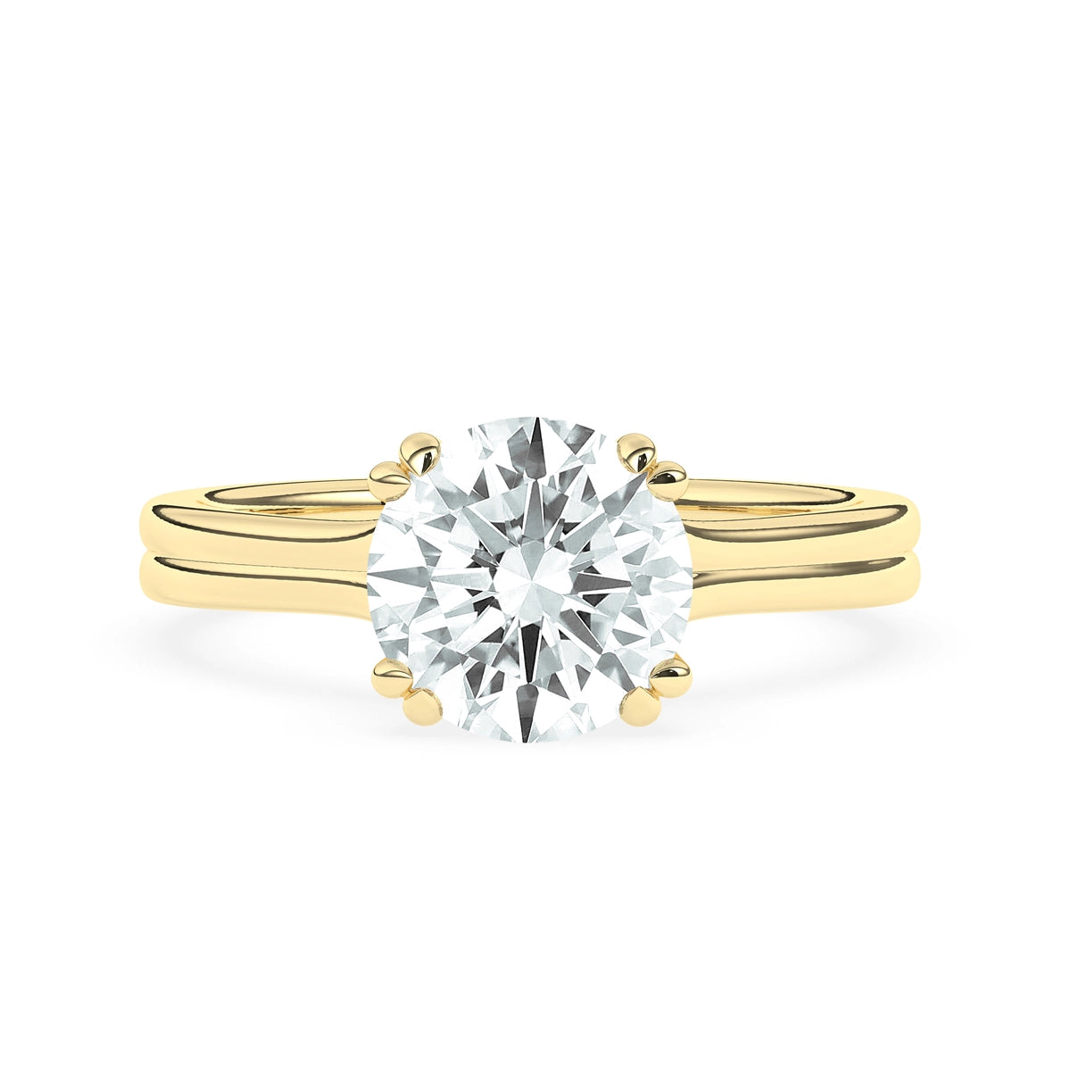 2.0CT Round Cut Hidden Halo Split Shank Moissanite Engagement Ring