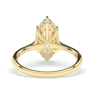 2.0CT Marquise Cut Hidden Halo Split Shank Moissanite Engagement Ring