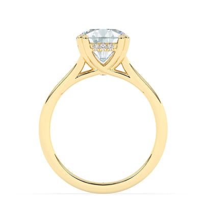 2.0CT Round Cut Hidden Halo Split Shank Moissanite Engagement Ring