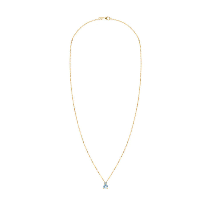 0.25CT Round Cut Aquamarine Moissanite March Birthstone Necklace