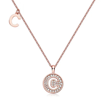 " C " Letter Moissanite Diamond Necklace for Women