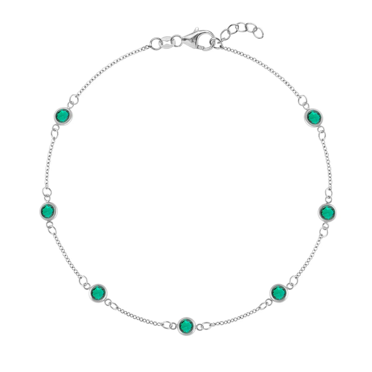 1.75TCW Round Cut Emerald Moissanite May Birthstone Bracelet