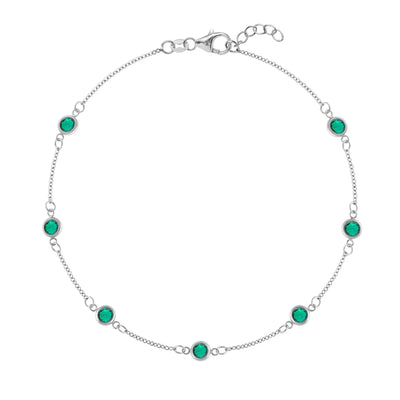 1.75TCW Round Cut Emerald Moissanite May Birthstone Bracelet
