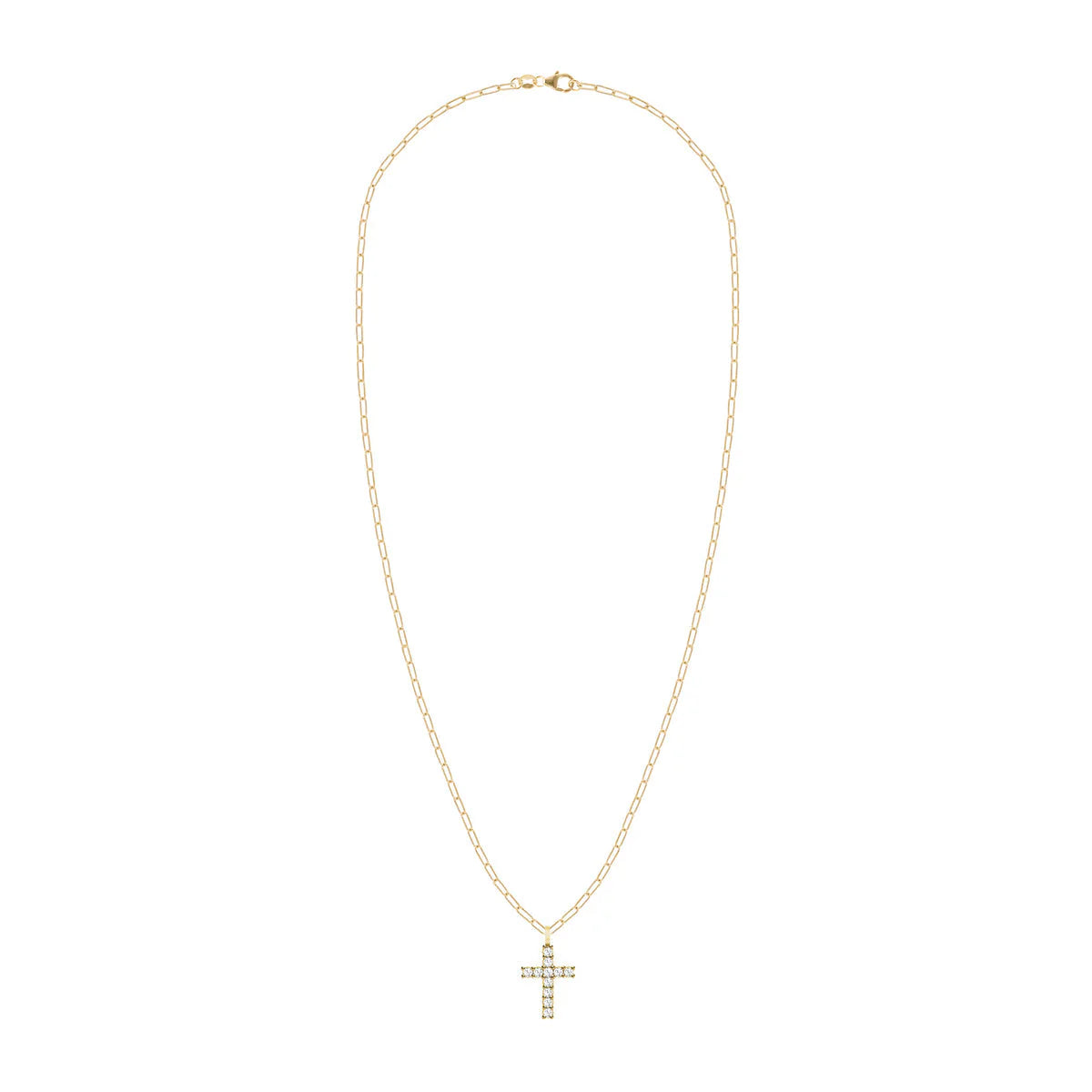 1.32TCW Round Diamond Cross Moissanite April Birthstone Pendant Necklace