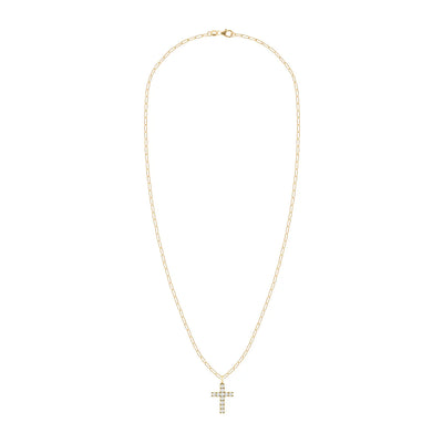 1.32TCW Round Diamond Cross Moissanite April Birthstone Pendant Necklace