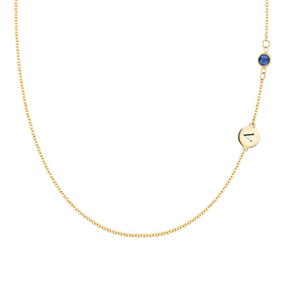 0.25 TCW Round Cut Customized Moissanite September Birthstone Necklace