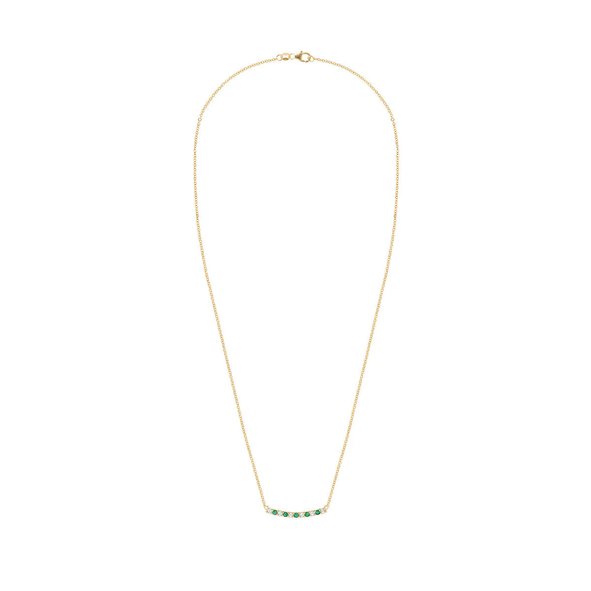 1.32TCW Round Cut Emerald Moissanite May Birthstone Necklace