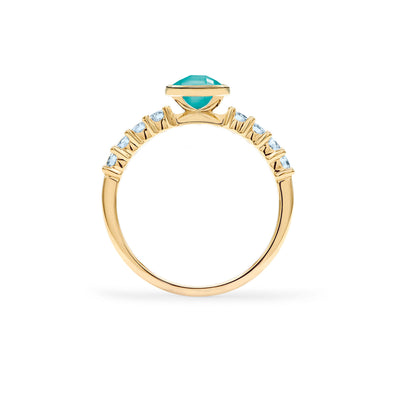 0.90CT Round Cut Topaz Moissanite December Birthstone Engagement Ring