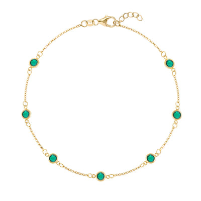 1.75TCW Round Cut Emerald Moissanite May Birthstone Bracelet