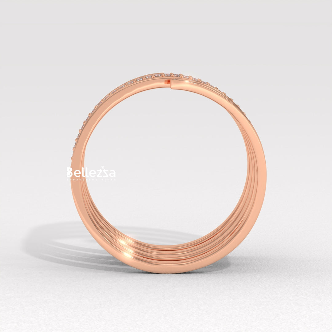 Round Diamond Spiral Style Unique Lab Grown Wedding Ring