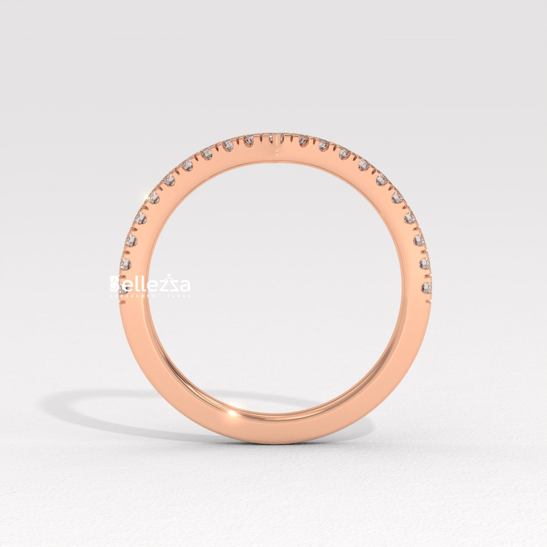 Round Diamond Curved Style Lab Grown Wedding Band