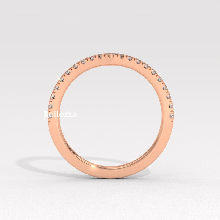 Round Diamond Curved Style Lab Grown Wedding Band