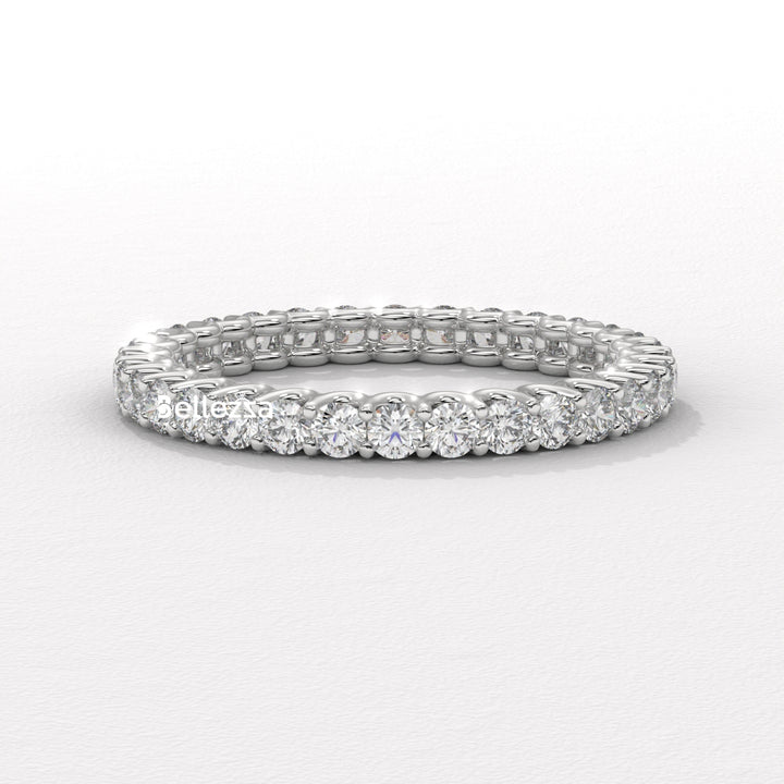 Round Diamond Full Eternity Pave Setting Lab Grown Wedding Band