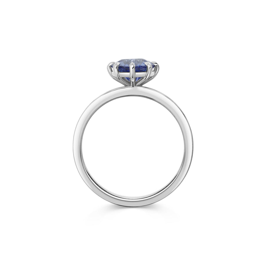 1.50CT Blue Sapphire Round Diamond Pave Setting Lab Grown Ring