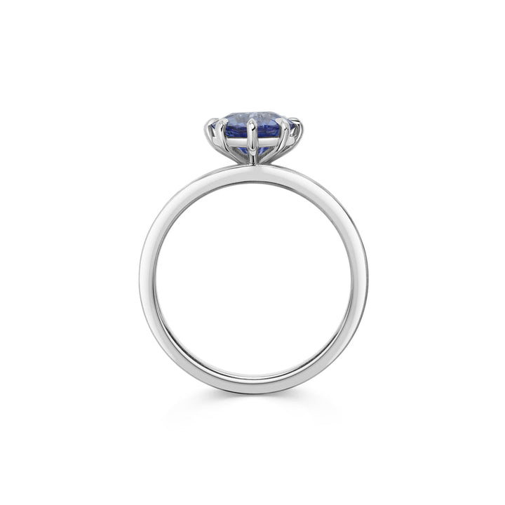 1.50CT Blue Sapphire Round Diamond Pave Setting Lab Grown Ring