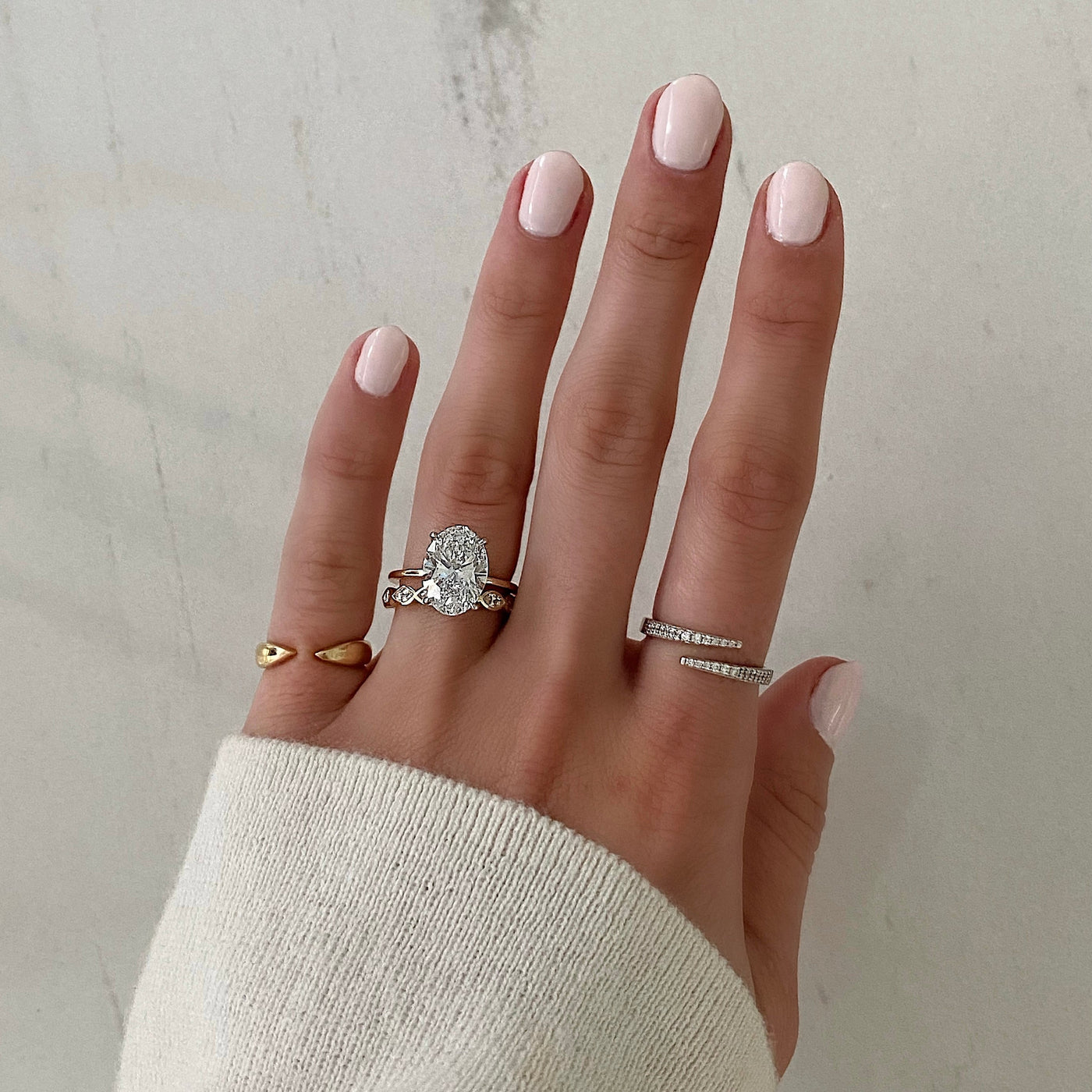 Marquise Cut Bezel Diamond Wedding Band For Women