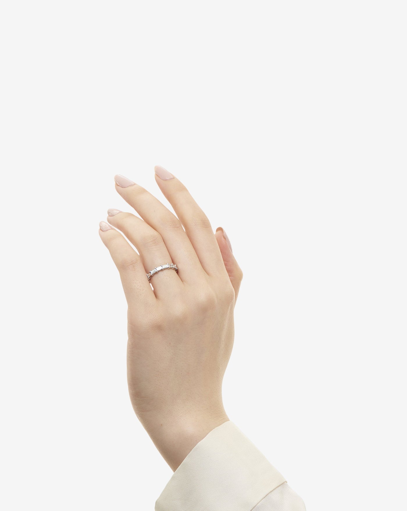 Baguette Cut Eternity Diamond Wedding Band For Women