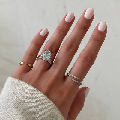 Emerald Cut Bezel Diamond Wedding Band For Women