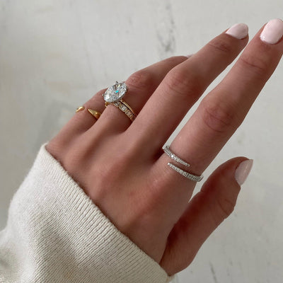 Emerald Cut Bezel Diamond Wedding Band For Women