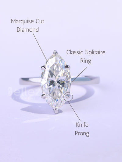 2.0CT-3.0CT Marquise Cut Classic Solitaire Engagement Ring