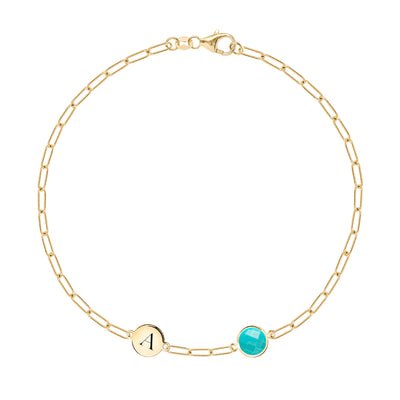 0.25CT Round Cut Customized Moissanite December Birthstone Bracelet