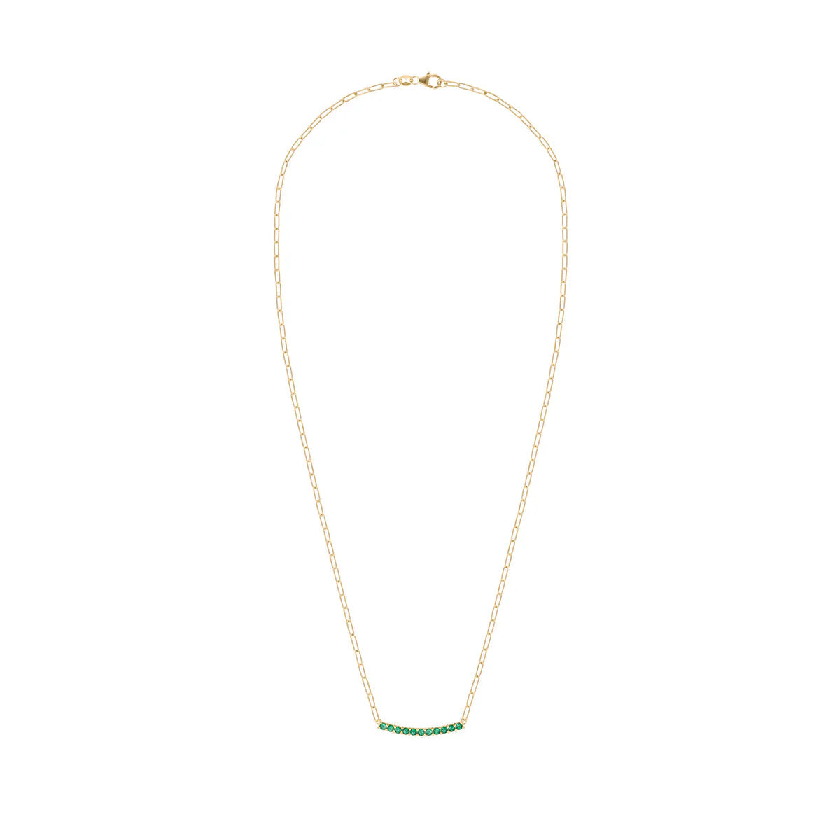 1.32TCW Round Cut Emerald Moissanite May Birthstone Necklace