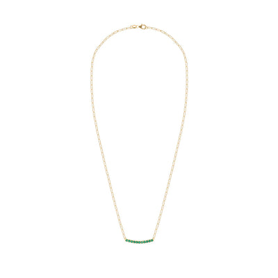 1.32TCW Round Cut Emerald Moissanite May Birthstone Necklace