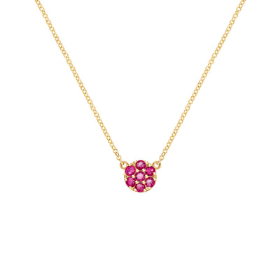 0.70TCW Round Cut Floral Moissanite July Birthstone Necklace