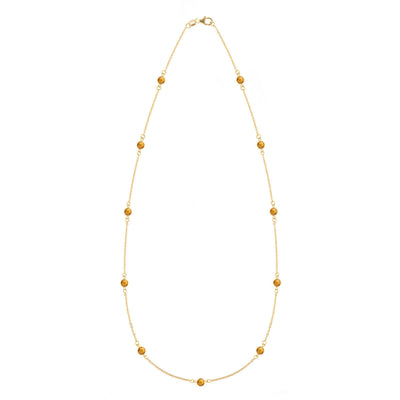 2.75TCW Round Cut Citrine Moissanite November Birthstone Necklace