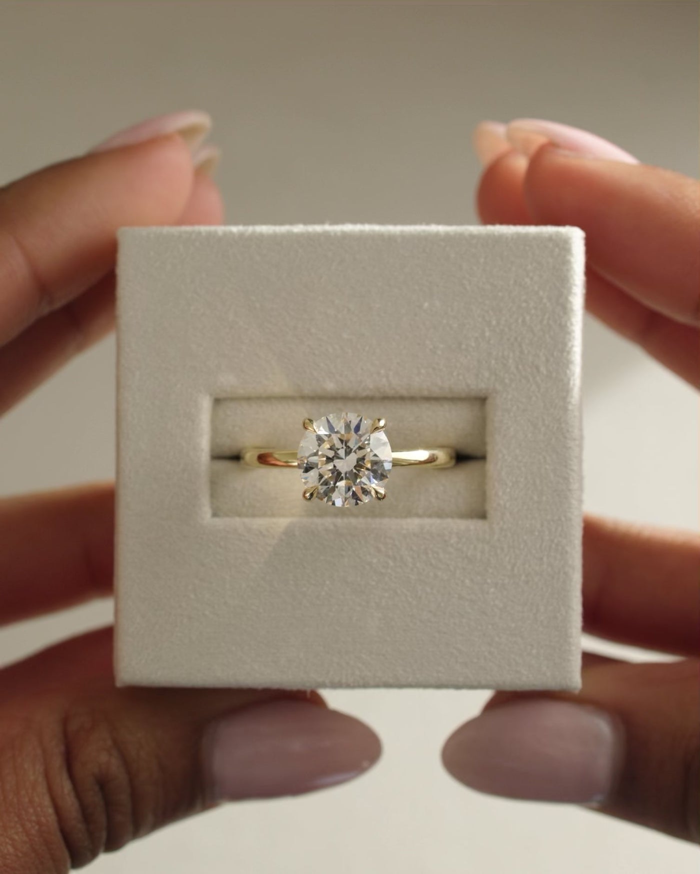 1.0 CT Round Brilliant Cut Hidden Halo Moissanite Engagement Ring