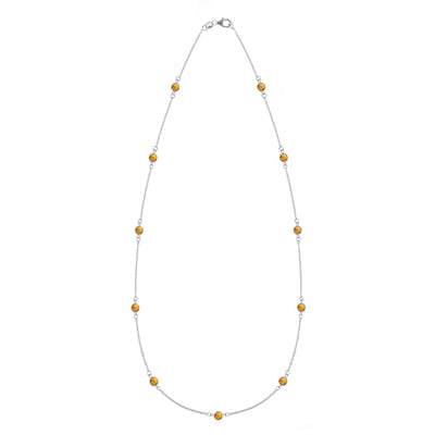 2.75TCW Round Cut Citrine Moissanite November Birthstone Necklace