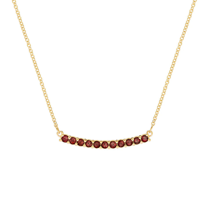 1.40 TCW Round Cut Garnet Moissanite January Birthstone Necklace
