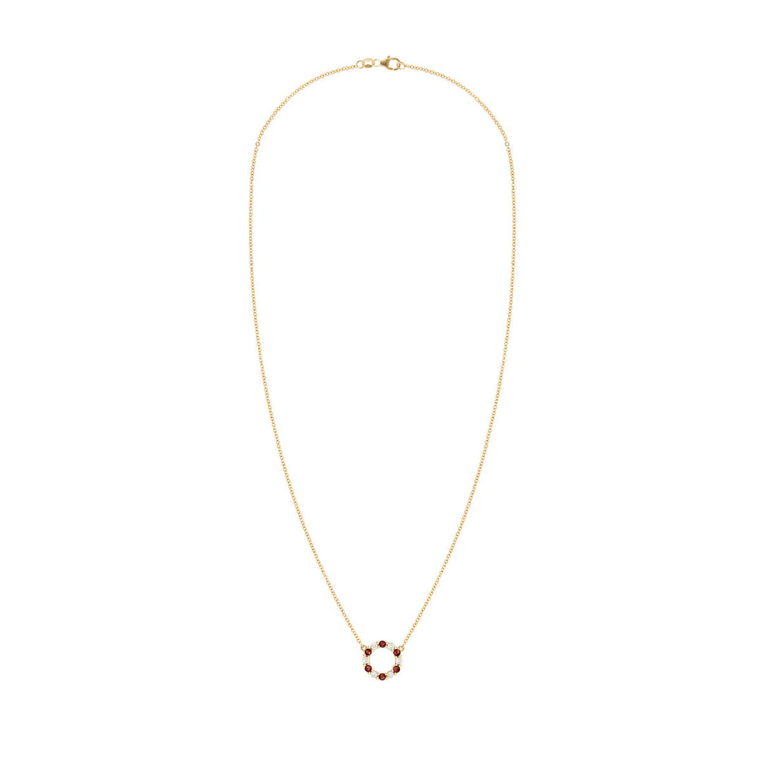 1.50 TCW Round Cut  Open Circle Moissanite Necklace-January Birthstone