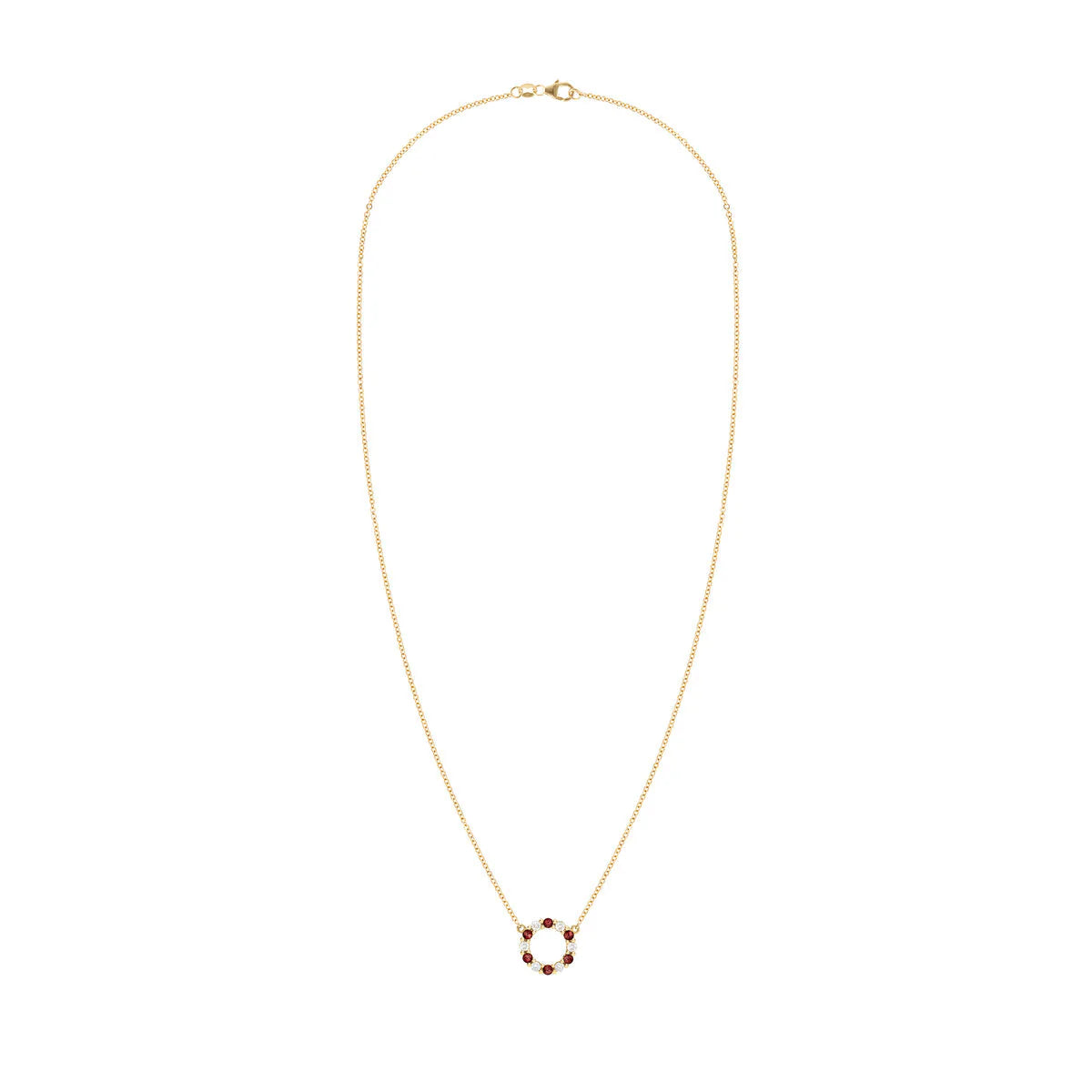 1.50 TCW Round Cut  Open Circle Moissanite Necklace-January Birthstone
