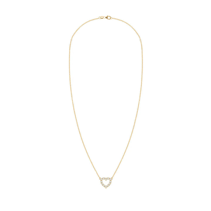 1.45TCW Round Open Heart Moissanite April Birthstone Necklace