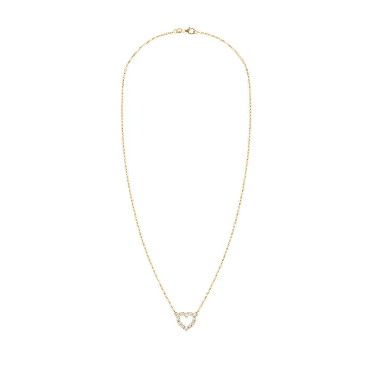 1.45TCW Round Open Heart Moissanite April Birthstone Necklace