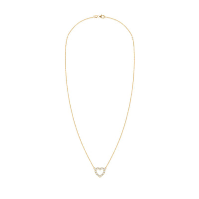 1.45TCW Round Open Heart Moissanite April Birthstone Necklace