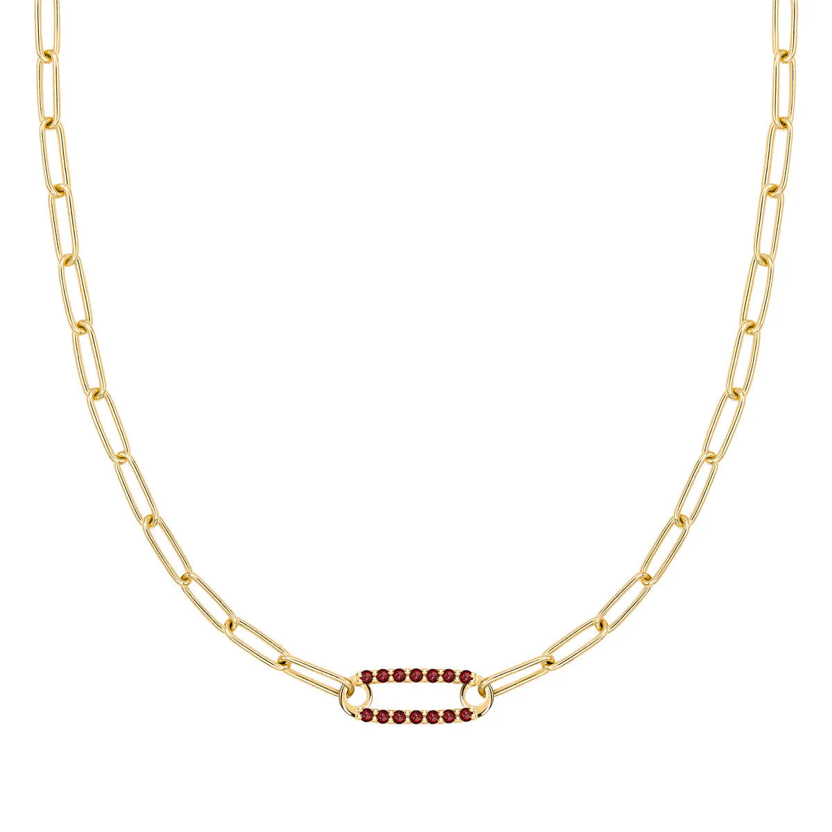 2.50 TCW Round Cut  Safety Pin Moissanite Necklace-January Birthstone
