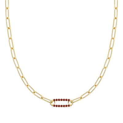 2.50 TCW Round Cut  Safety Pin Moissanite Necklace-January Birthstone