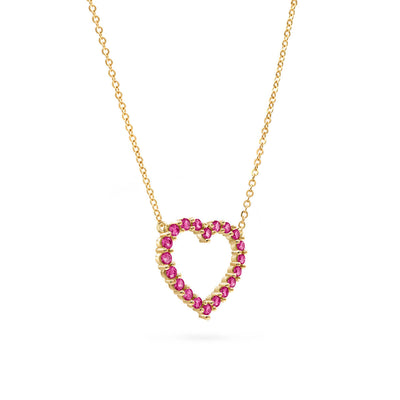 1.45TCW Round Open Heart Moissanite July Birthstone Necklace