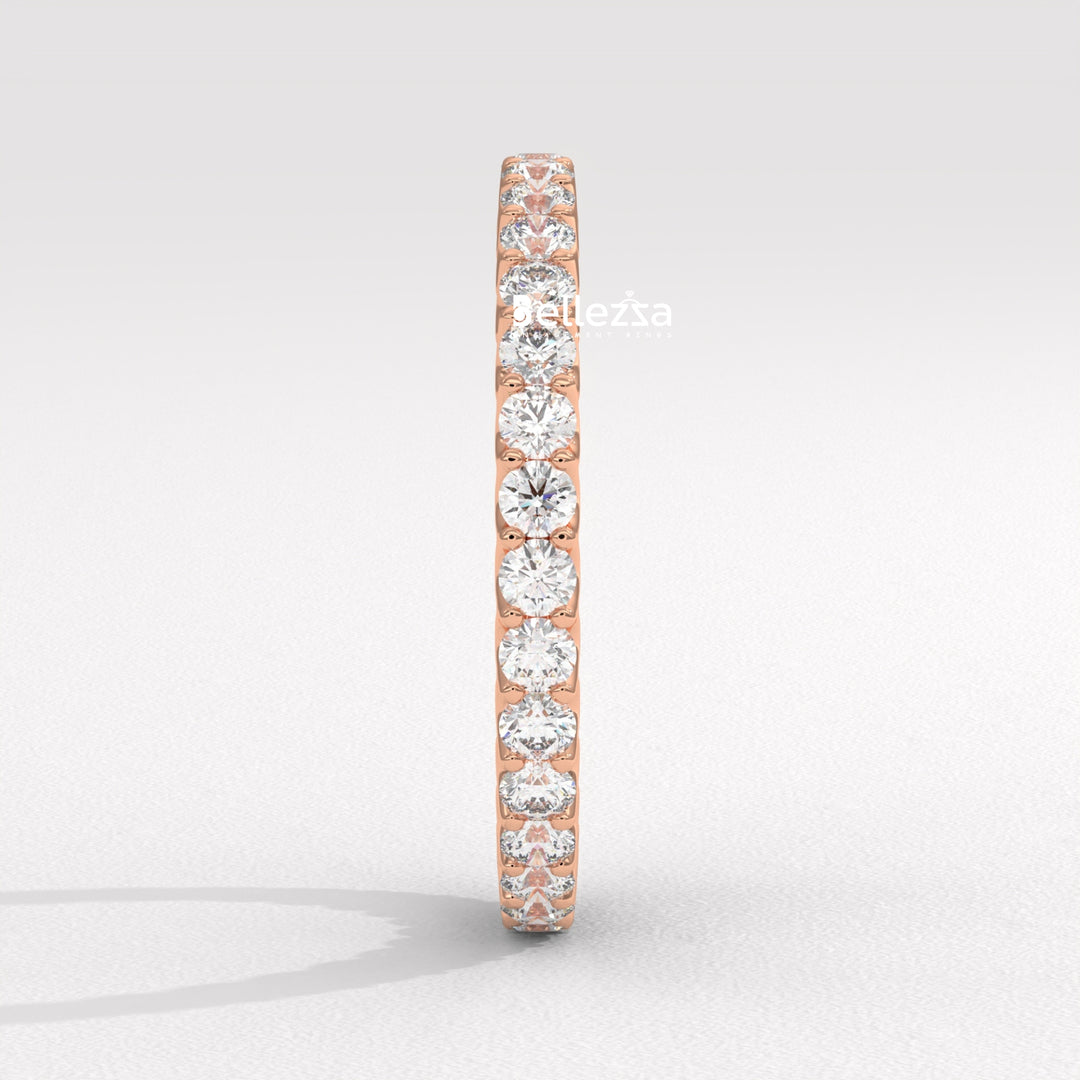 Round Diamond Full Eternity Pave Setting Lab Grown Wedding Band