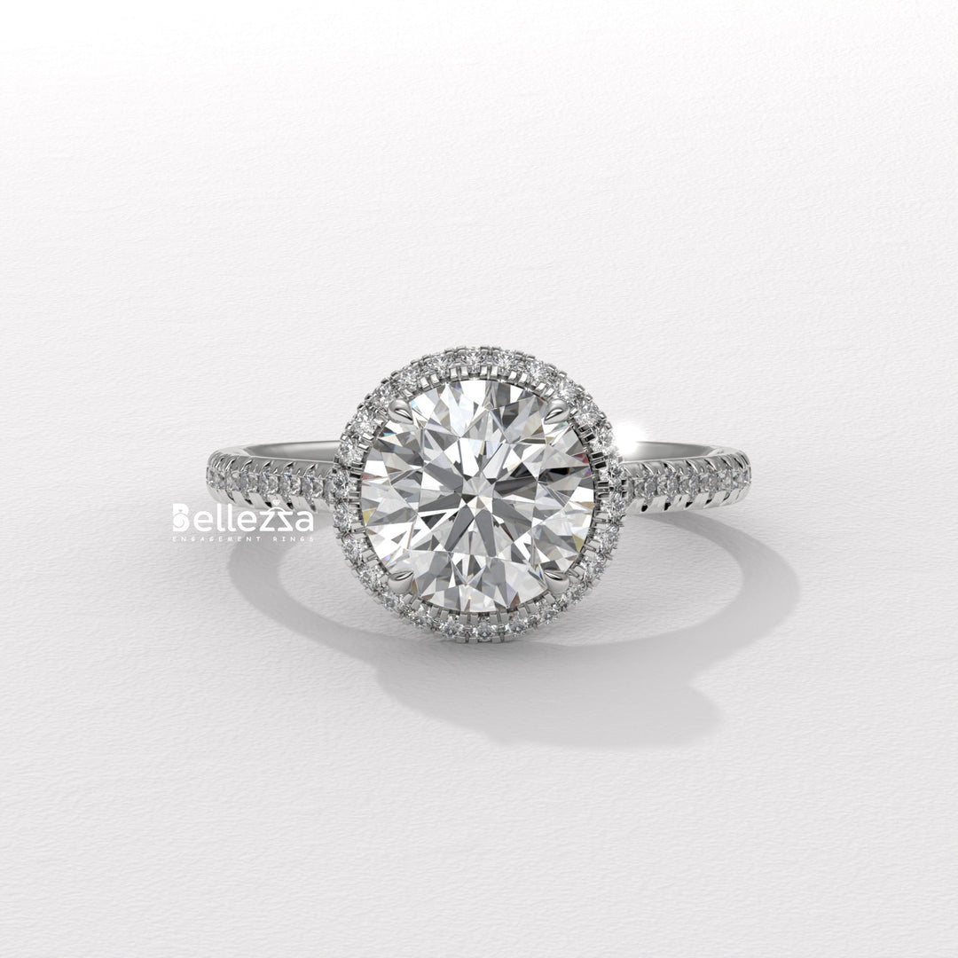 round diamond prong setting, luxury gold diamond ring, dainty round cut ring, timeless round cut ring, gold round diamond band,round cut engagement ring 