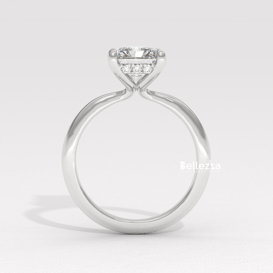 1.50-2.50CT Radiant  Cut Hidden Halo Lab Grown Engagement Ring