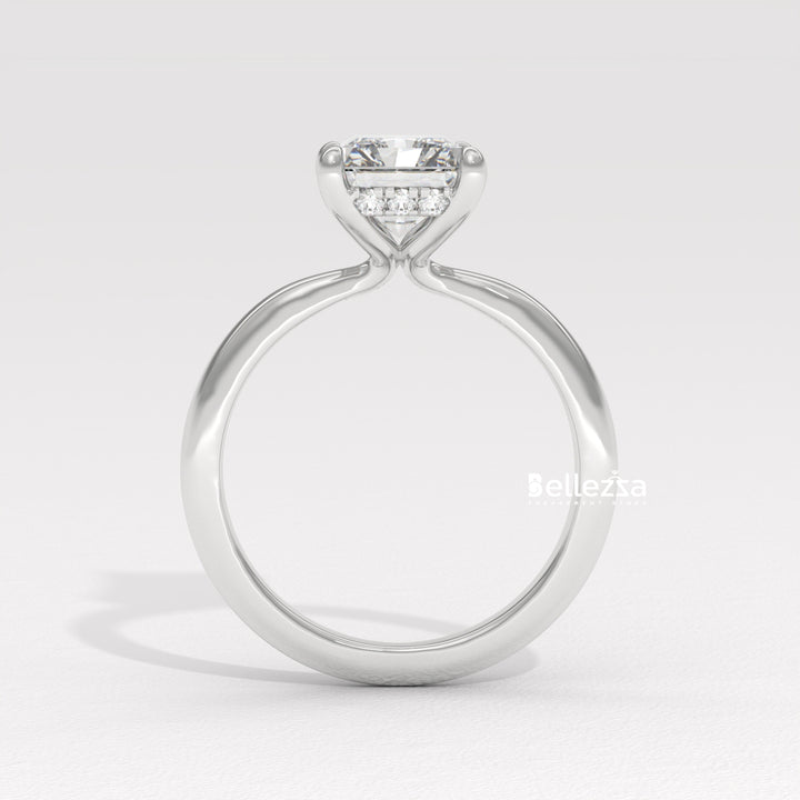 1.50-2.50CT Radiant  Cut Hidden Halo Lab Grown Engagement Ring