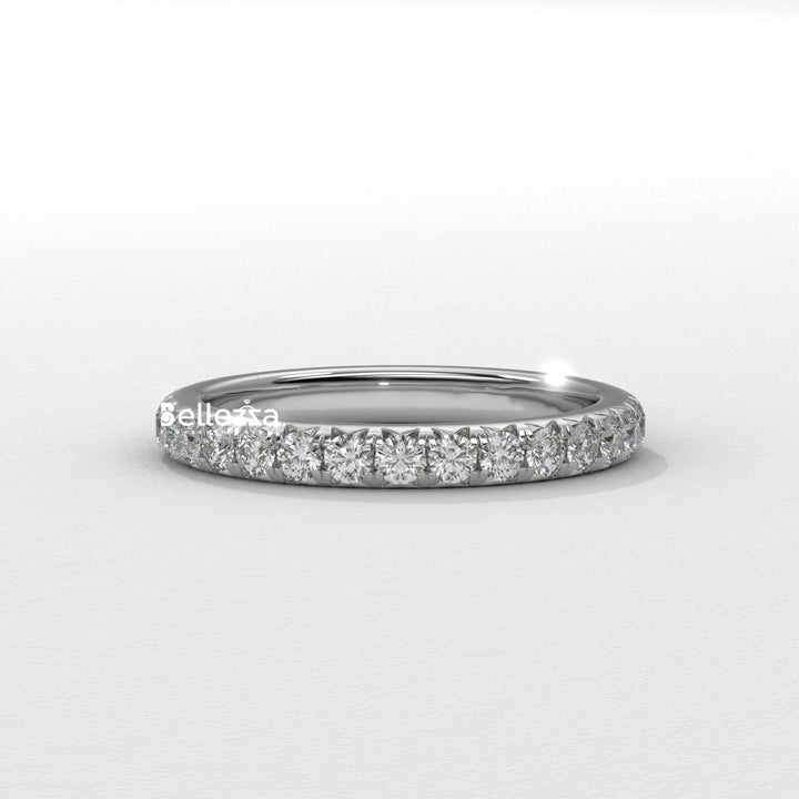 Round Dimaond Pave Setting Eternity Lab Grown Wedding Band