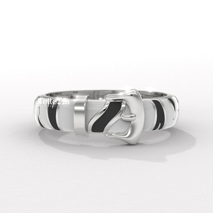 Plain Belt Design Unique Men's Ring For Him